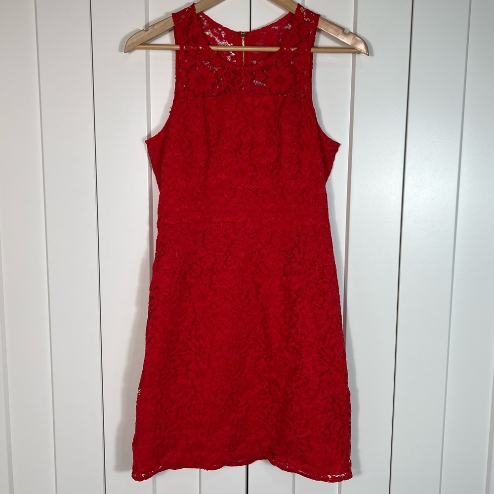 Alex+Alex Red Lace Dress SZ 6